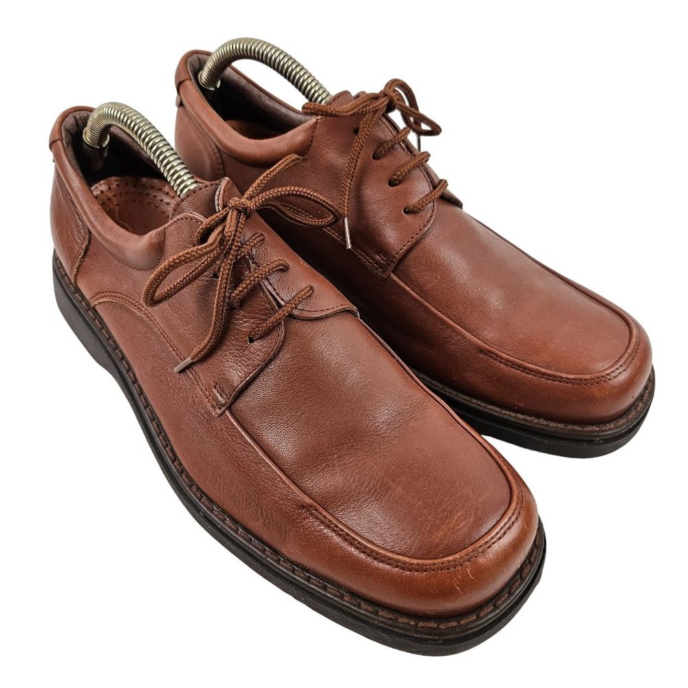 Dustin Shoes Mens 42-43 Brown Leather Casual Oxford Dressy Lace Up Business